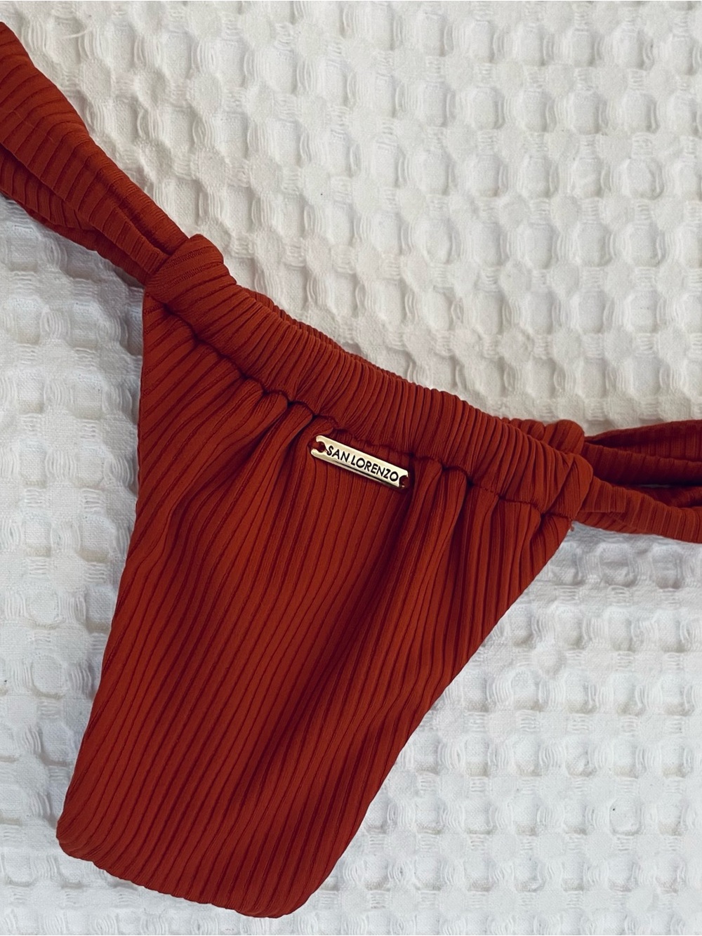 San Lorenzo Ribbed Rust Swim Bottoms BNWOT